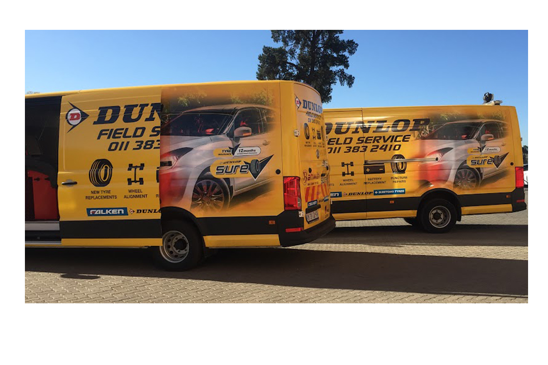 Yellow Dunlop panel Van 